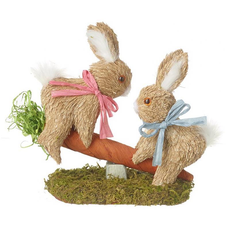 EasterRabbits On Carrot Seesaw